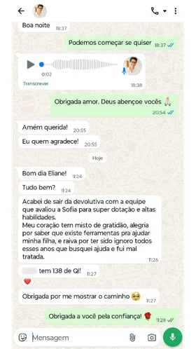 Depoimento de mãe